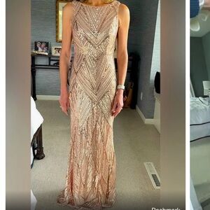 Champagne Sequin Maxi Dress